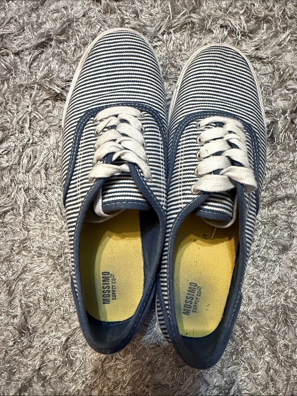 Mossimo Supply Co. Navy & White Striped Low-Top Sneakers